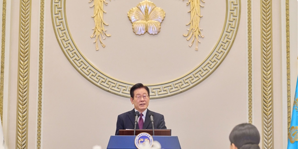 이재명 대통령이 22일 청와대 영빈관에서 열린&nbsp;대한노인회 초청 오찬에서 발언하고 있다. ⓒ뉴스1