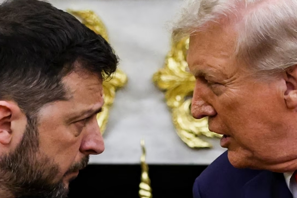 도널드 트럼프 미국 대통령과 볼로디미르 젤렌스키 우크라이나 대통령(왼쪽)이 우크라이나 종전안 담판을 앞두고 대립각을 세우고 있다. ⓒ뉴스1