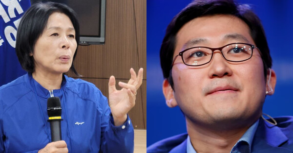 최민희 더불어민주당 의원(왼쪽)이 29일 페이스북에서 김범석 쿠팡 의장을 비판했다. ⓒ뉴스1