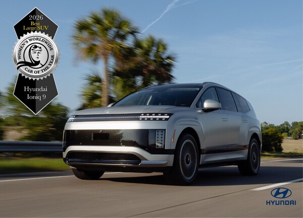 현대자동차는 14일 '2026 세계 여성 올해의 차'에서 아이오닉 9기 '최고의 대형 SUV' 부문을 수상했다고 밝혔다. ⓒ현대자동차