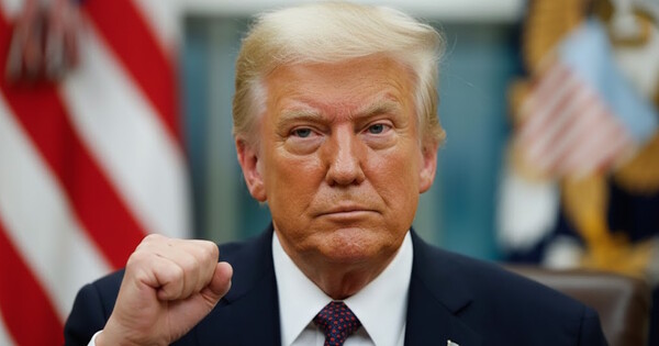 도널드 트럼프 미국 대통령. 사진은 이해를 돕기 위해 AI로 생성한 이미지를 재편집 한 것. ⓒ 허프포스트코리아