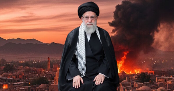 아야톨라 알리 하메네이 이란 최고지도자. 사진은 이해를 돕기 위해 AI로 생성한 이미지를 재편집한 것. ⓒ 허프포스트코리아