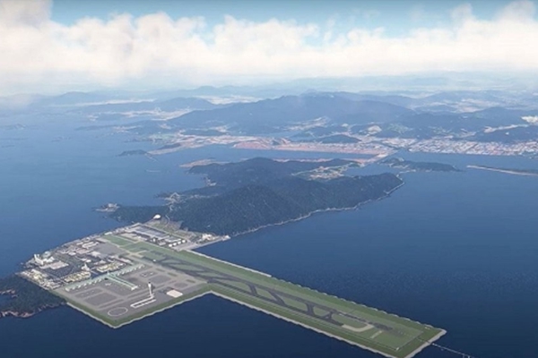 대우건설이 부산의 애물단지가 될 뻔했던 가덕도신공항 사업을 다시 일으키고 있다. 사진은 2024년 1월11일 부산시청에서 열린 '가덕도신공항 비전과 전략 선포식' 홍보 영상 갈무리. ⓒ부산시