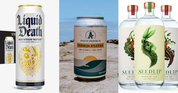 리퀴드 데스(왼쪽), 애슬레틱 브루잉(중앙), 시드립(오른쪽). ⓒ리퀴드 데스 홈페이지 캡쳐,&nbsp;애슬레틱 브루잉 SNS 캡쳐,&nbsp;시드립 홈페이지 캡쳐