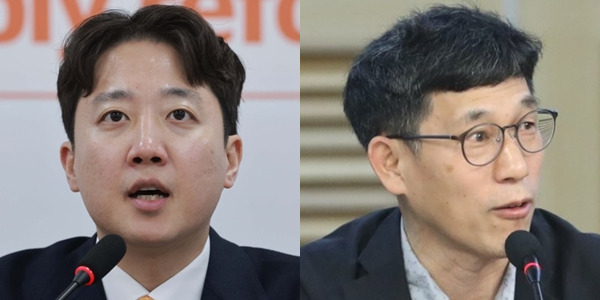 이준석 개혁신당 대표(왼쪽)와 진중권 광운대학교 특임교수. ⓒ연합뉴스