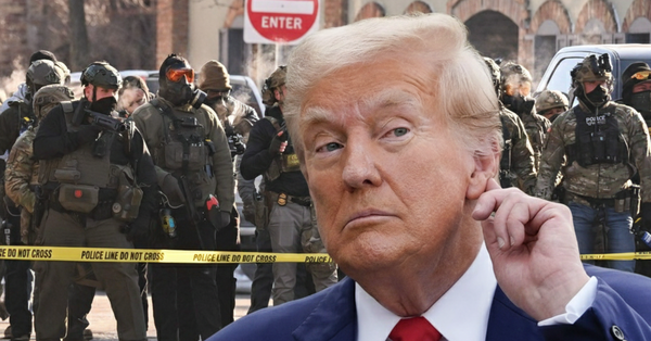 도널드 트럼프 미국 대통령과 연방요원들을 AI로 생성한 이미지. ⓒ허프포스트코리아