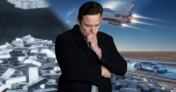 일론 머스크 테슬라 최고경영자와 은괴. 사진은 이해를 돕기 위해 AI로 생성한 이미지를 합성한 것. ⓒ 허프포스트코리아