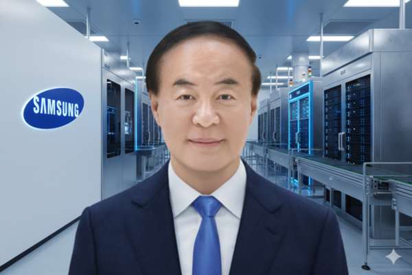 전영현 삼성전자 DS부문 대표이사 부회장. 사진은 이해를 돕기 위해 AI로 생성한 이미지를 합성한 것. ⓒ허프포스트코리아