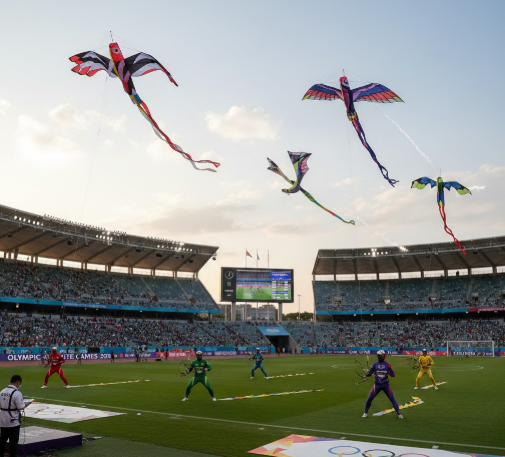 현대 올림픽으로 재구성한 연날리기 종목 AI 이미지. ⓒ허프포스트코리아