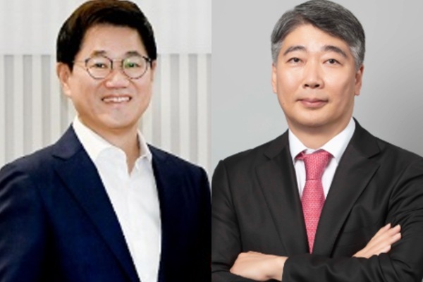 박종문 삼성증권 대표이사 사장(왼쪽)과 김종민 메리츠증권 각자대표이사(IB부문) 사장.&nbsp;