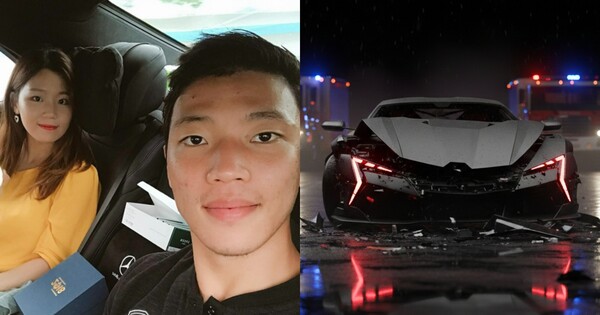 황희찬과 그의 누나 황의정(왼쪽), AI로 제작한 도로에서 사고가 난 슈퍼카. ⓒSNS, 허프포스트코리아