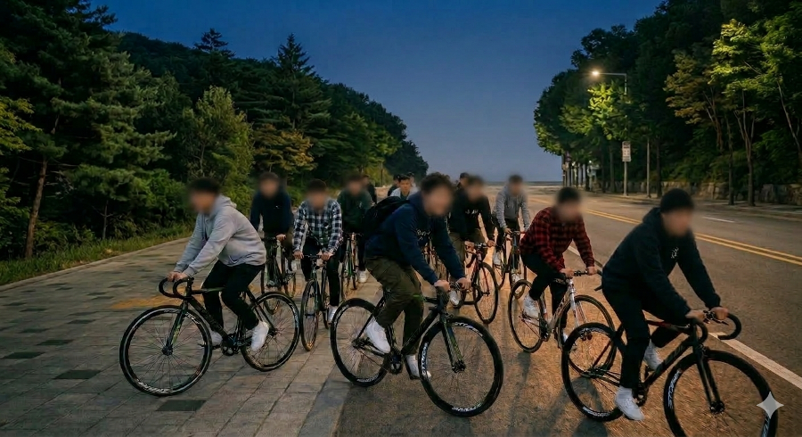 새벽을 깨운 픽시 떼의 위험한 질주 : 결국 부모까지 경찰서 불려갔다