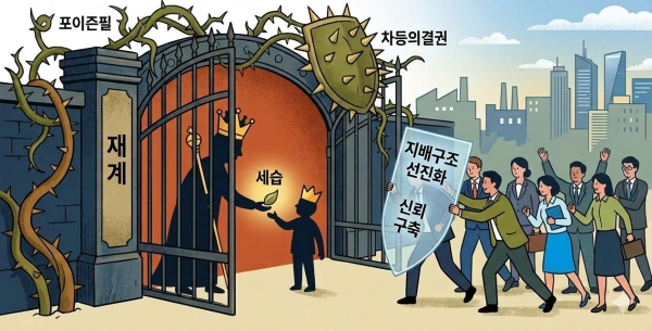 재계의 포이즌필·차등의결권 주장 유감, '자사주 의무 소각' 시행되자마자 '세습 경영' 방어막 요구하나