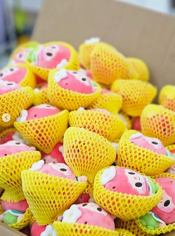 '논산 딸기 축제'서 볼 수 있는 딸기 인형 '스윗벨' : 인기 폭발이지만 가격은 스윗하지 않다