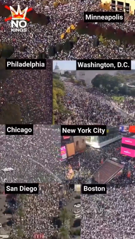 미국 전역 뒤흔든 '노킹스' 시위에서 노장들이 나섰다 : 로버트 드니로·스프링스틴 퇴행 떨치고 자유 되찾자