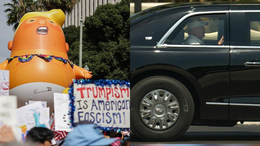 '노 킹스' 시위로 미국 전역이 들썩였다 : 이런 와중에 트럼프는 골프 치러 갔다