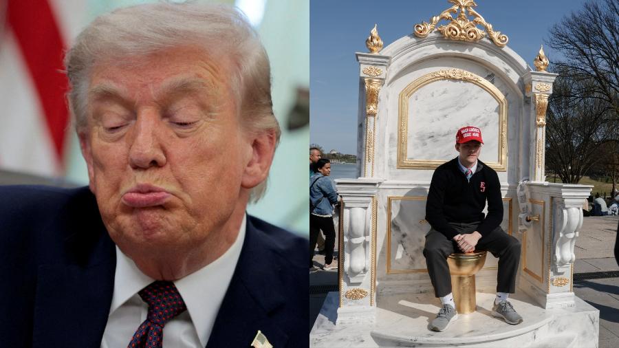 화장실까지 황금으로 칠하는 트럼프 미국 대통령에게 바치는 작품들 : 24K 도금 벗겨낸 날카로운 풍자