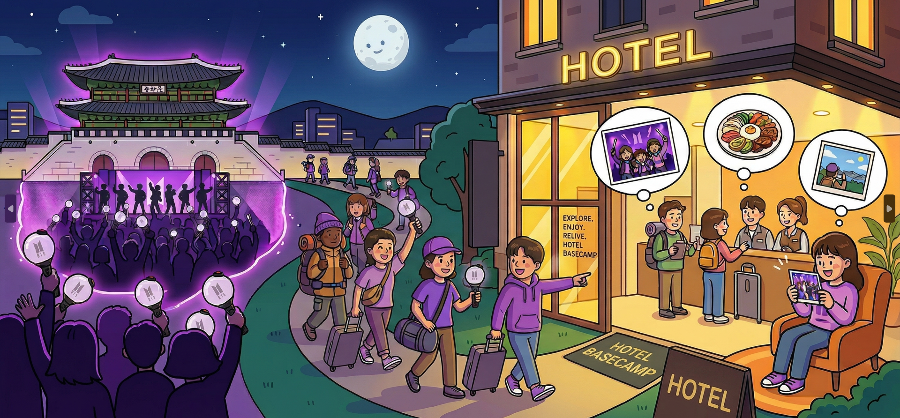 [호텔리어 조정욱의 컨시어지 노트] 광화문을 보라색으로 물들인 BTS 컴백 공연이 끝나고, 아미들은 어디로 향했을까?