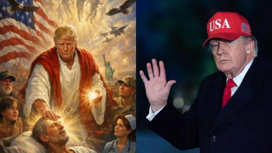 트럼프가 자신을 예수에 빗댄 이미지를 직접 올렸다 :  레오14세 교황에 정신 차려라 훈계