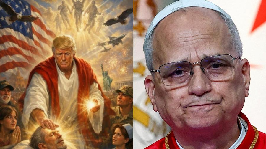 트럼프, 자신을 예수로 빗댄 그림 끝내 삭제했다 : 종교계·우방국마저 '신성모독' 비판