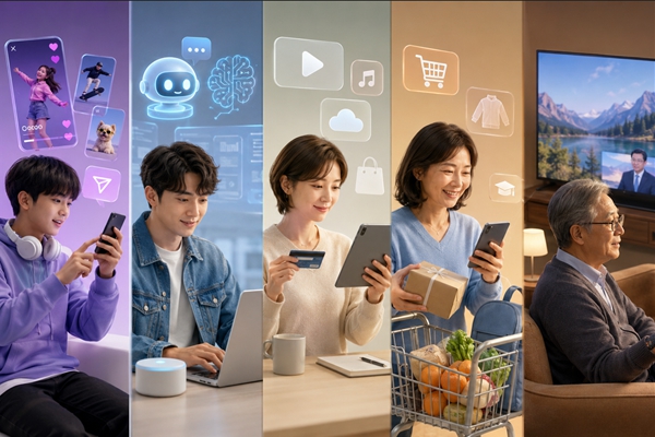 [허프 트렌드] 세대별 '디지털 페르소나' 뚜렷 : 10대 '숏폼', 20대 'AI', 30대 '구독', 40대 '쇼핑', 50대 'TV'에 꽂혔다