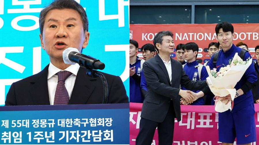 북중미 월드컵서 국가대표팀이 16강에 진출하면? : 사퇴 뜻 밝힌 정몽규 축구협회장이 포상금을 통 크게 쏜단다 
