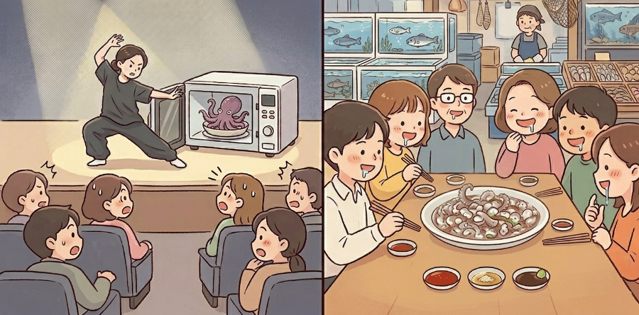 국제무용제 무대에서 산낙지와 문어를 전자레인지에 돌렸다 : 동물권 보호는 어디까지일까?