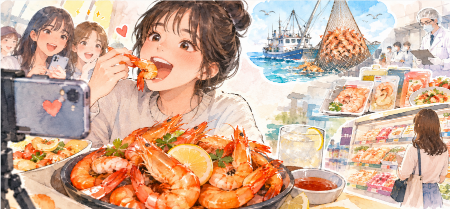 2030 사이 '새우 먹방'이 뜨고 있다, '제철코어'라는 말까지 : MZ도 이제 '제철음식'이 트랜드