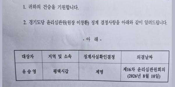 민주당 경기도당, 경기 평택을 선거 관련 '제명 징계' : 조국혁신당 정춘생 정치보복 철회하라